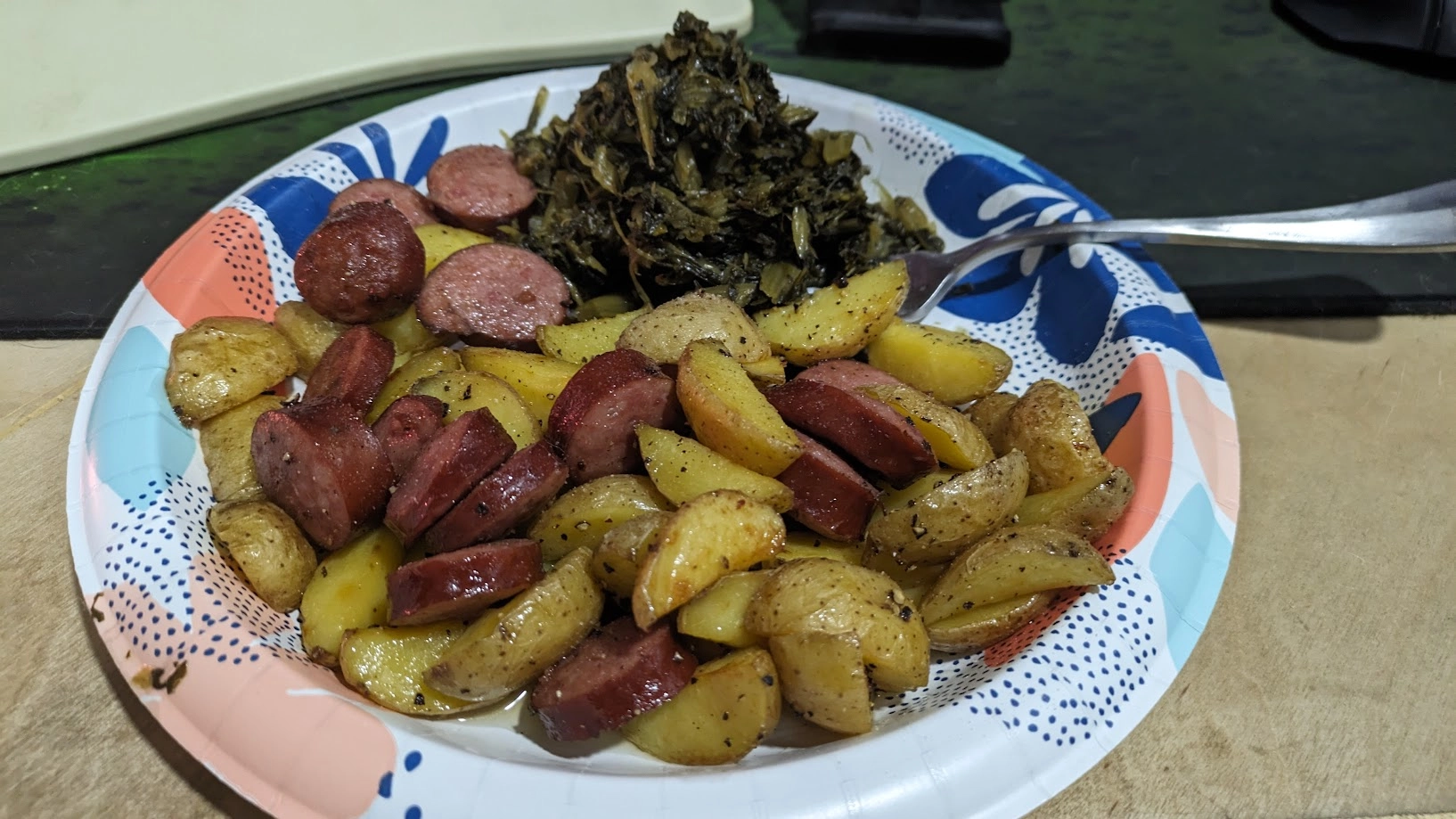 Sausage and Potatoes (Oil Fried)
